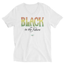Load image into Gallery viewer, Black to the Future - Unisex Short Sleeve V-Neck T-Shirt