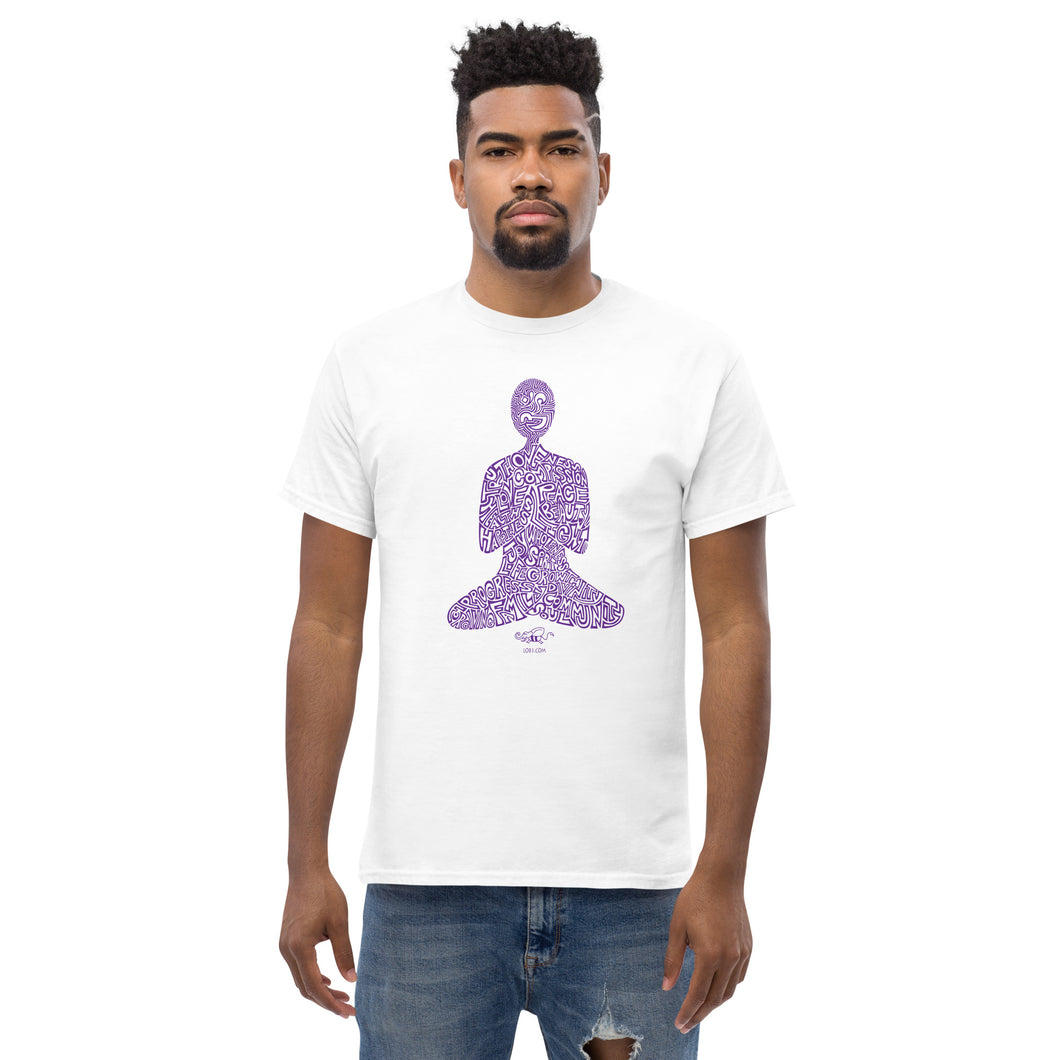 Meditation T- Men's classic tee Purple/White