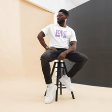 Load image into Gallery viewer, LOVE - Unisex Classic Tee Purple/White
